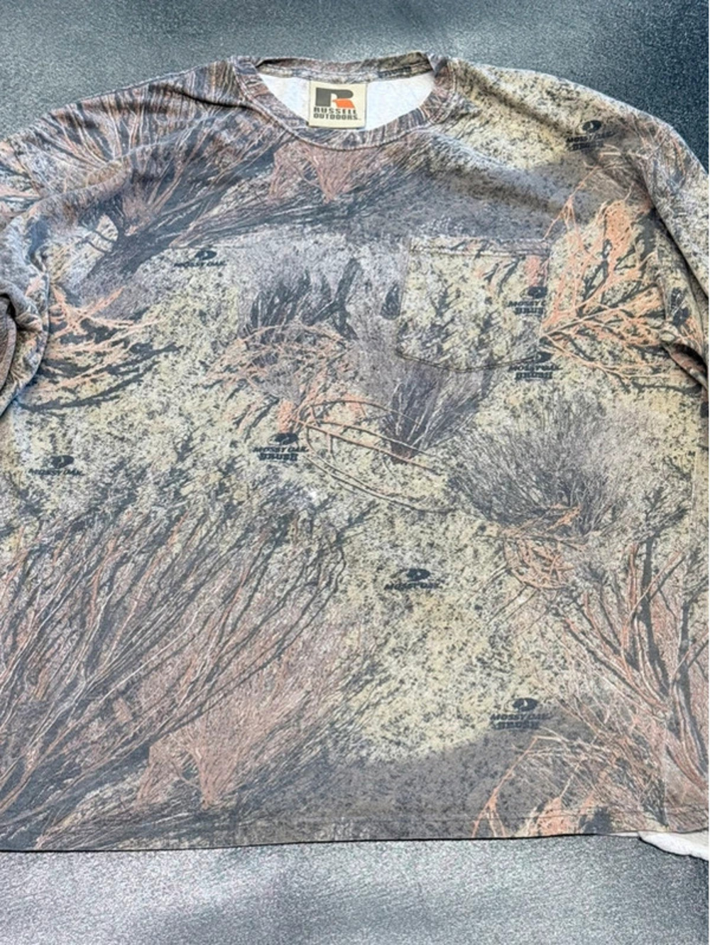Russell Outdoors Mossy Oak Brush Long Sleeve Pocket T-Shirt 2XL 1403